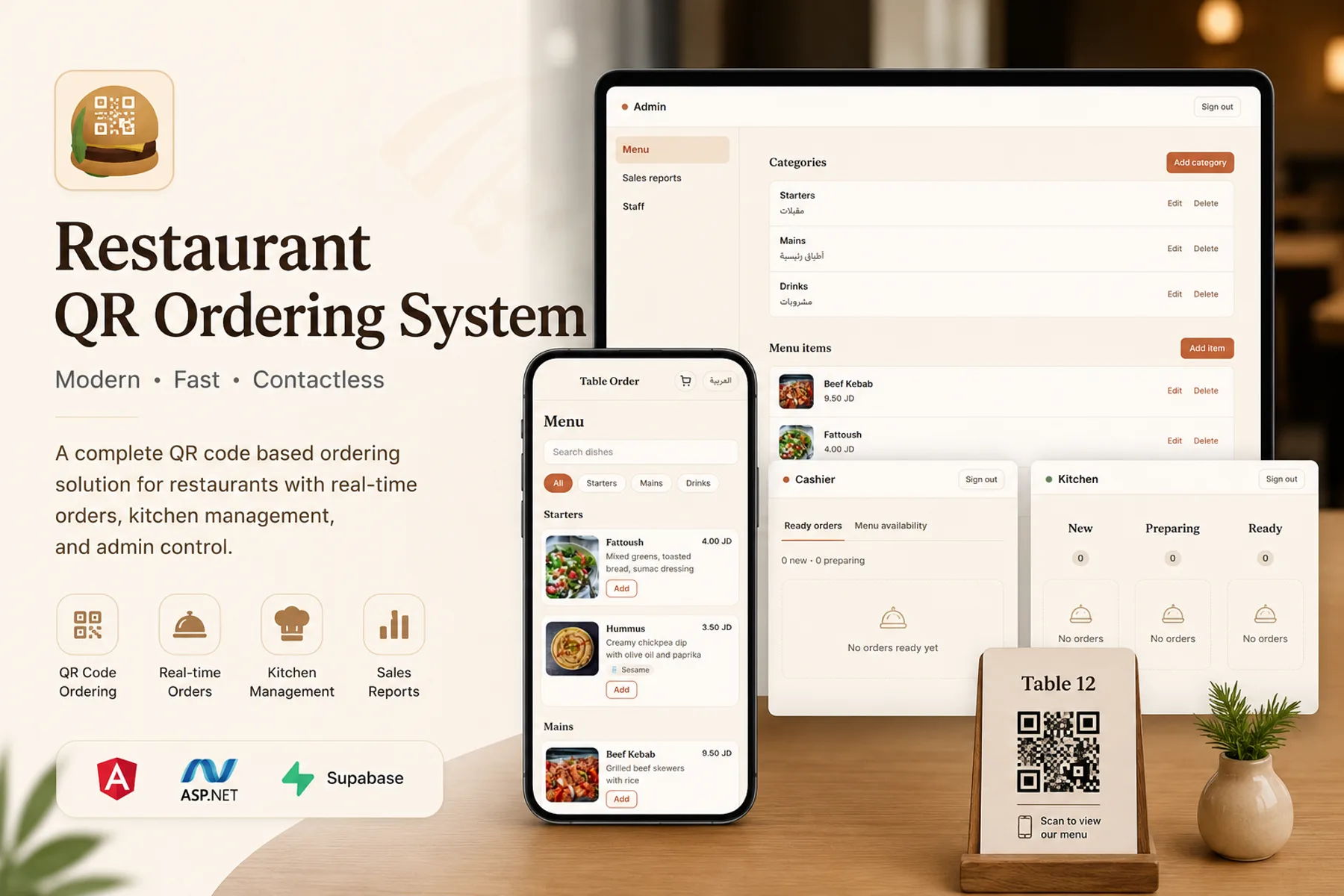 Restaurant QR Ordering System